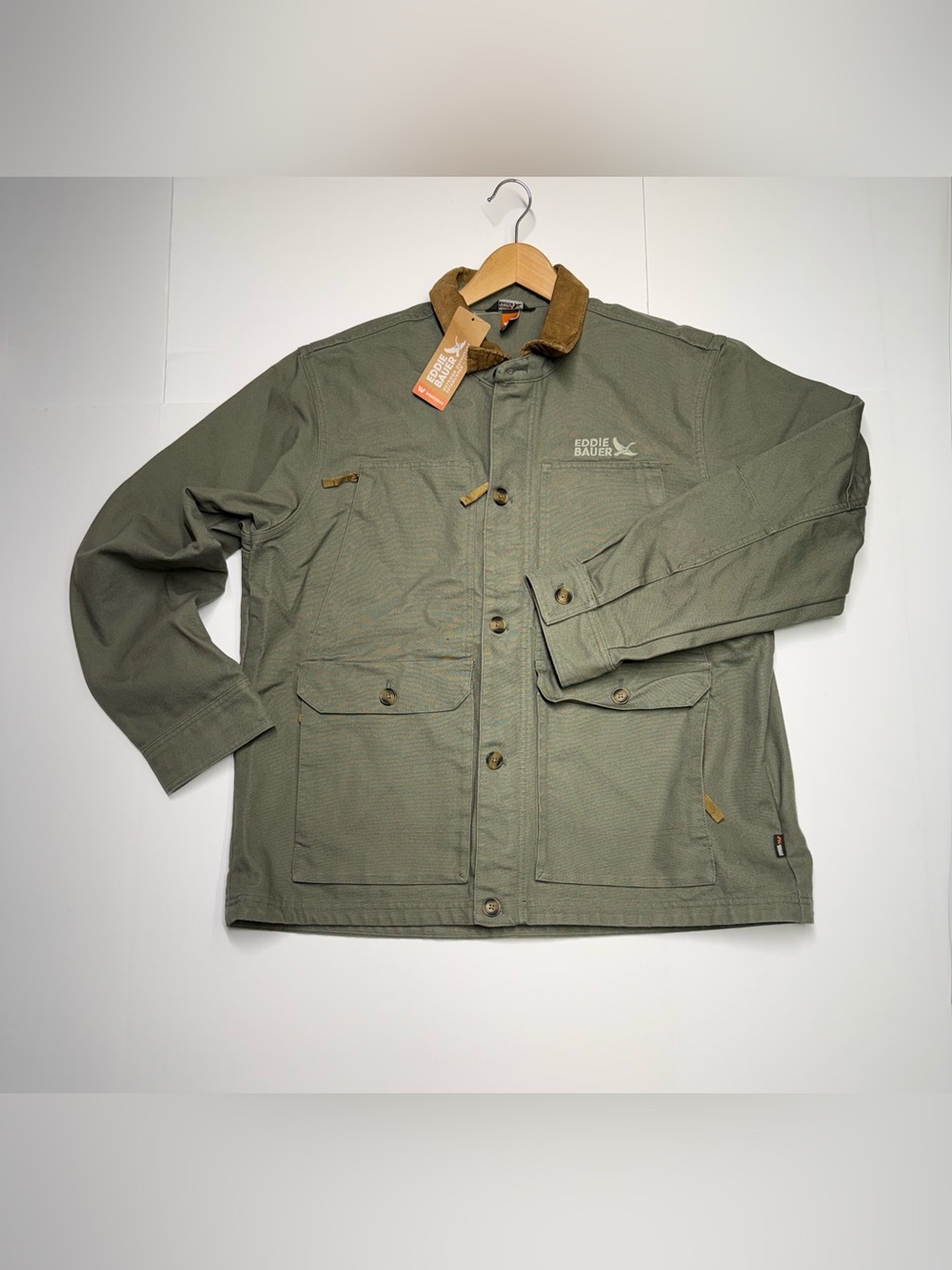 Eddie Bauer Workwear MR Whidbey Chore Coat Corduroy Collar Mens XL Retail$149NWT